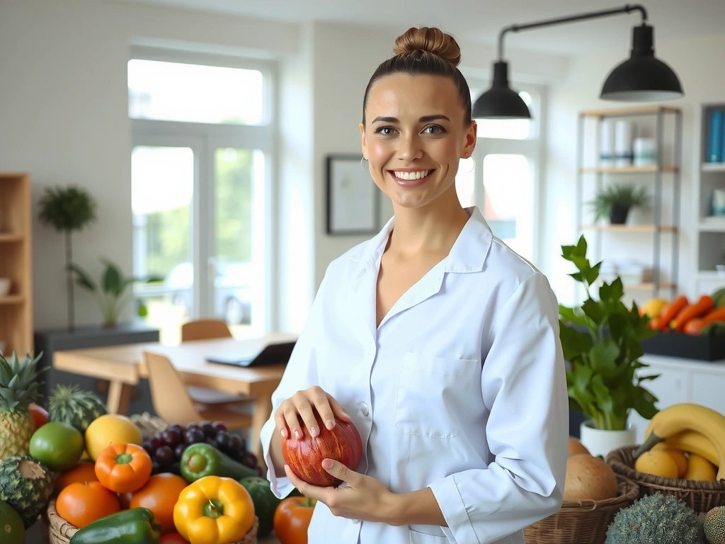 Porträt der Ernährungsberaterin in ihrer Praxis